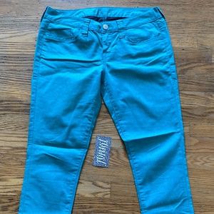 AMERICAN RAG JEANS DENIM PANTS TEAL AQUA SIZE 7S